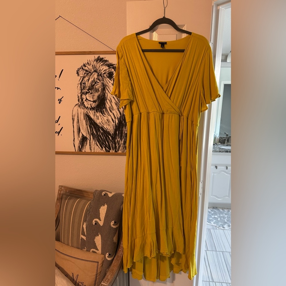 A-line Yellow dress. Torrid. Never worn